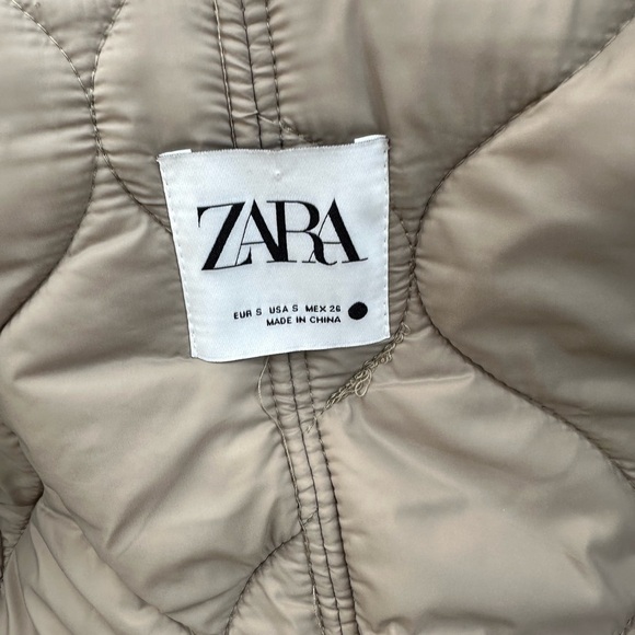 Zara Khaki Quilted Puffer Jacket - Picture 6 of 6